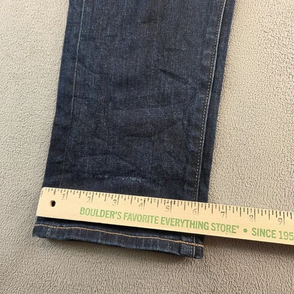 Uniqlo Jeans Mens 30 Dark Wash Selvedge Denim Slim Straight Blue Stretch Zip Fly